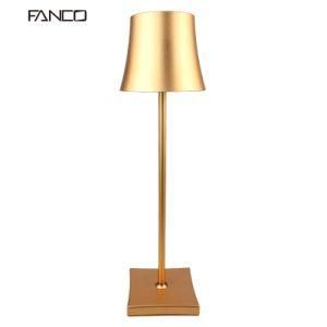 LED Rechargeable Hotel Desk Lamp Modern Restaurant Decorative Table Gold Lamp with LED Lights