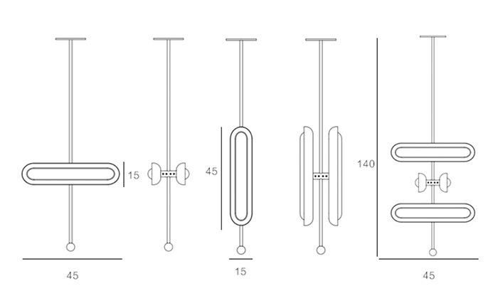 Design Modern Metal LED Pendant Light Lighting for restaurant, Can Be Removed