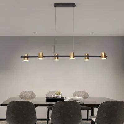 Masivel Lighting Modern Pendant Light Linear Aluminum Brass Cylinder Decorative LED Chandelier Light