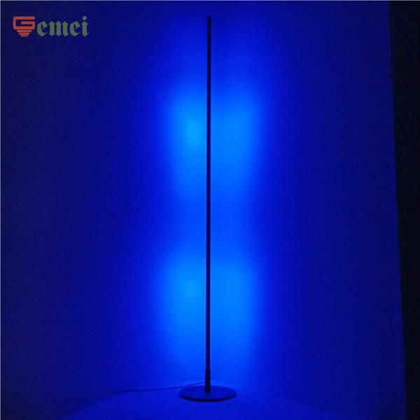 Modern Minimalist Remote RGB Color Changing Floor Light Aluminum Simple Bedroom Tude LED Standing Floor Lamp