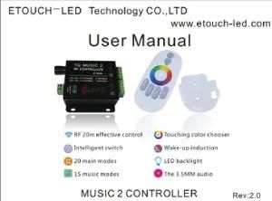 2013 New LED RGB Music Touch Controller RF Sonic Sensitivety Backlight RF Remote