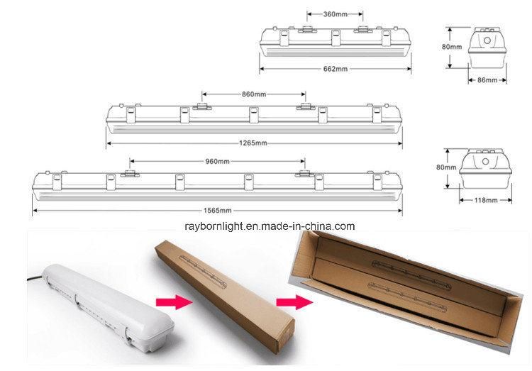 30W 40W IP65 Plastic Tri-Proof LED Ceiling Light Industrial LED Tri-Proof Lights