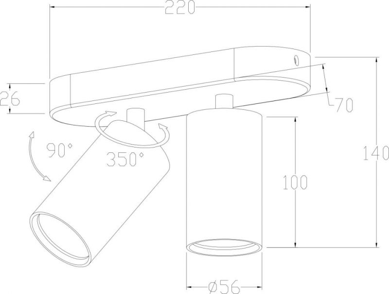 China Manufacture Hot Sale One/Two/Three/Four Head MR16, GU10/G5.3 GU10 Housing Ceiling Spot Light