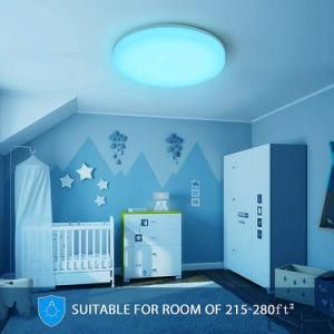 Smart Flush Mount Ceiling Light LED Light Fixture Compatible with Alexa &amp; Google Home &amp; WiFi APP Control for Bedroom Bathroom Living Room
