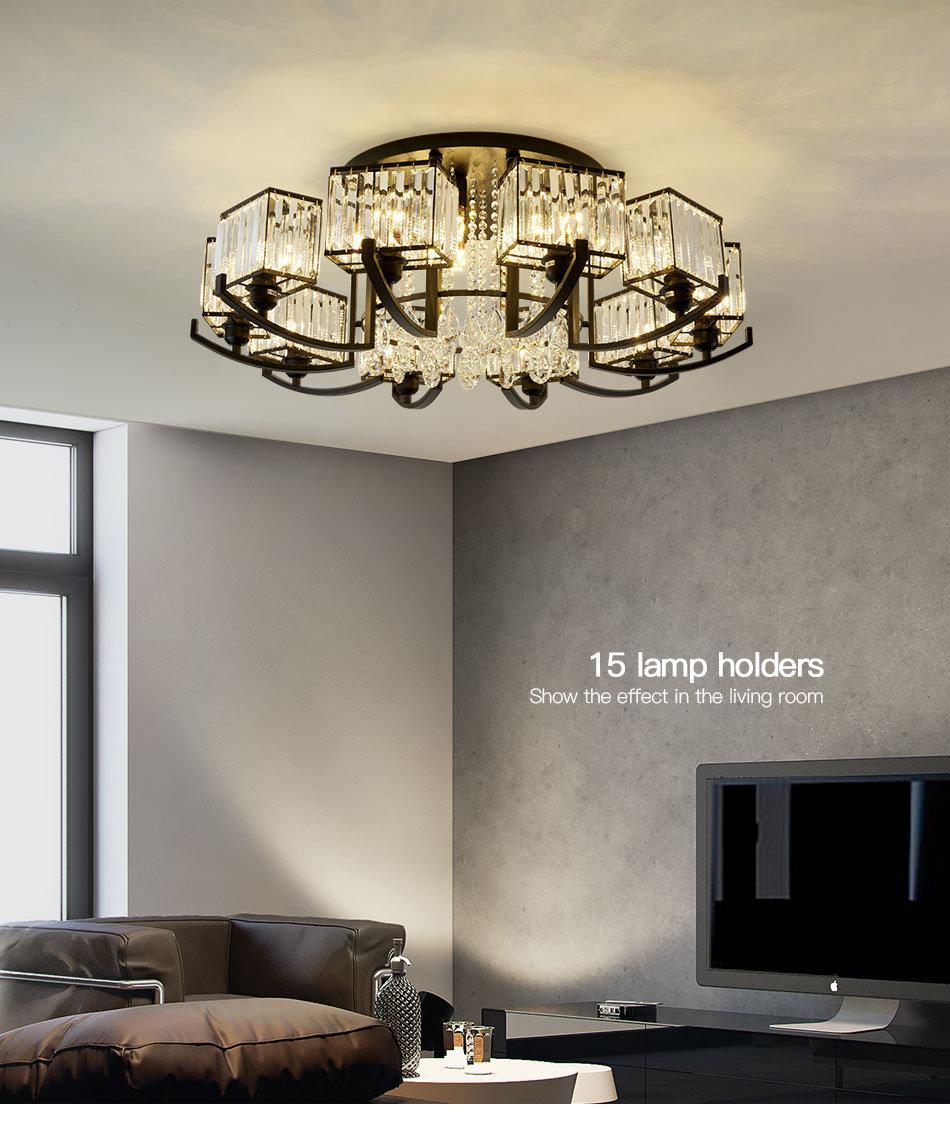 Customized Hotel Project Iron Large Crystal Pendant Light Hanging Luxury Modern K9 Crystal Chandelier