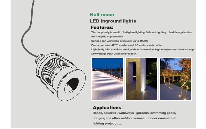 1W 12V IP67 CREE LED Spotlight for Outdoor Wall Stair Bathroom Lighting Lamp