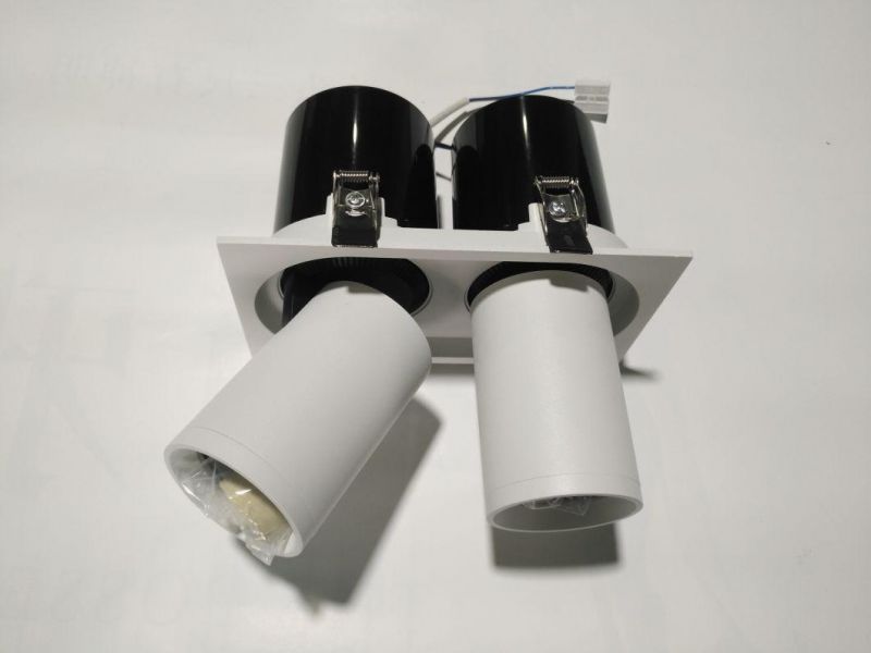 Retractable LED Lighting Fixture GU10 MR16 Double Heads Recessed Downlight Fittings