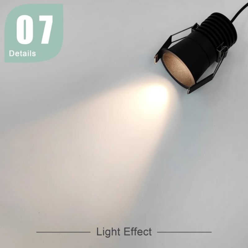 LED Fixed Spotlight Anti Glare 5W COB Spot Matt White 4000K Down Light for House Downlight
