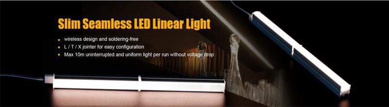 Seamless Jointing and Spot-Free Recessed LED Linear Lighting for Cabinet/Bookself/Display