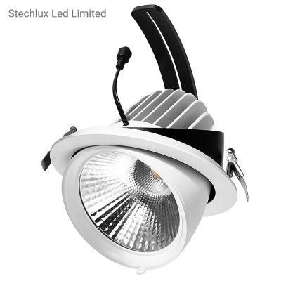 5 Years Warranty 7 Inch Recessed Flicker Free 40W COB LED Gimbal Downlight