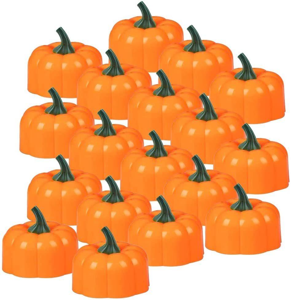 Halloween Decoration Flameless LED Candles 18pk Pumpkin Tea Lights Battery Operated