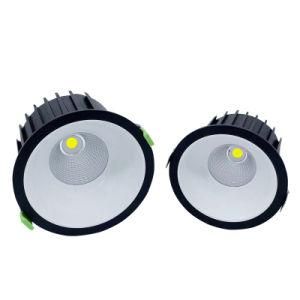 10W/15W/20W/30W/40W/50W/60W Warm White AC220-240V CRI&gt;90 Triac 0-10V and Dali Dimming 2700K-5000K Anti-Glare Recessed Mounted COB LED Spot Lamp