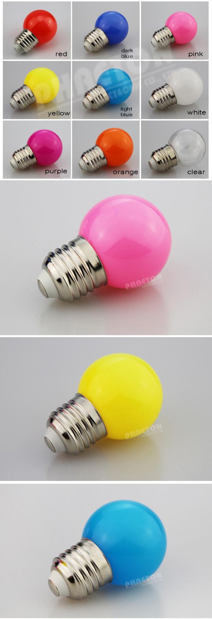 Color 1W 3W G45 LED Bulb, Holiday Christmas Light