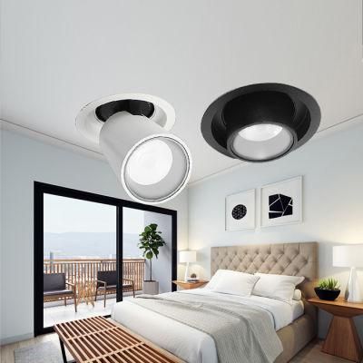 Good Salesn LED Downlight Ceiling Light Recessed Adjustable COB Round PC and Aluminum LED Spotlight