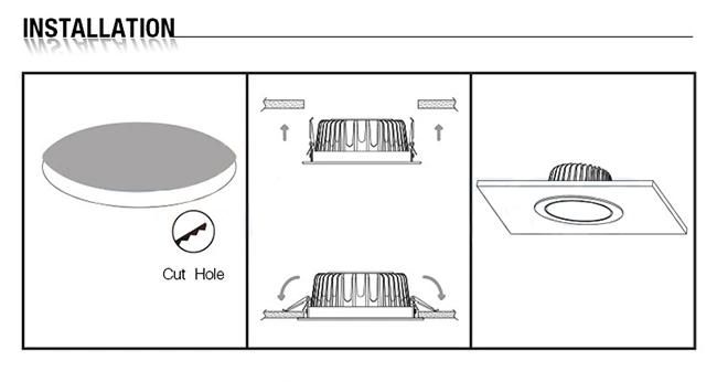 100-120V 100lm/W 4000K Torshare 10W LED Downlight