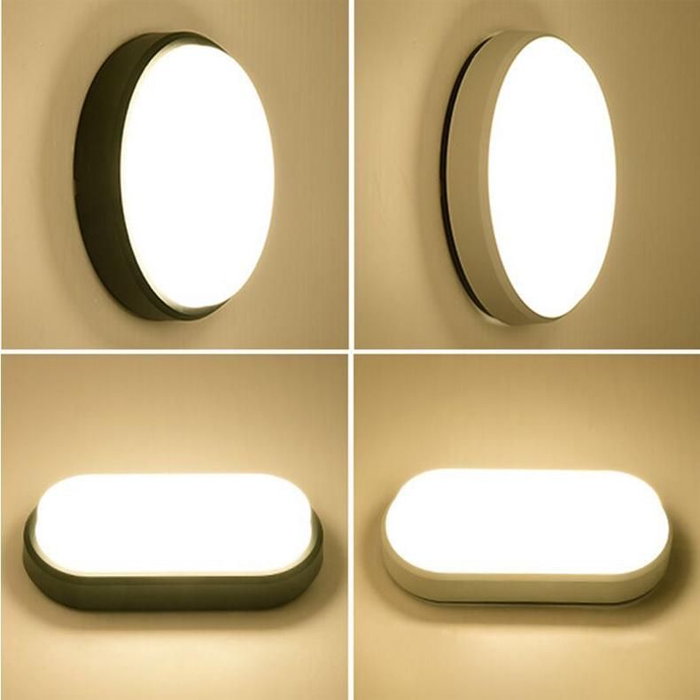 Waterproof IP65 ABS Round Oval White Fixture Outdoor LED Ceiling Light CE RoHS