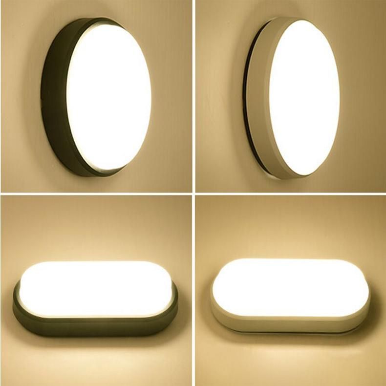 Surface Mounted Tri-Proof Wall Lamp12W 15W Round and Oval Panel LED Ceiling Lighting for Anti-Mosquito Balcony Porch Foyer