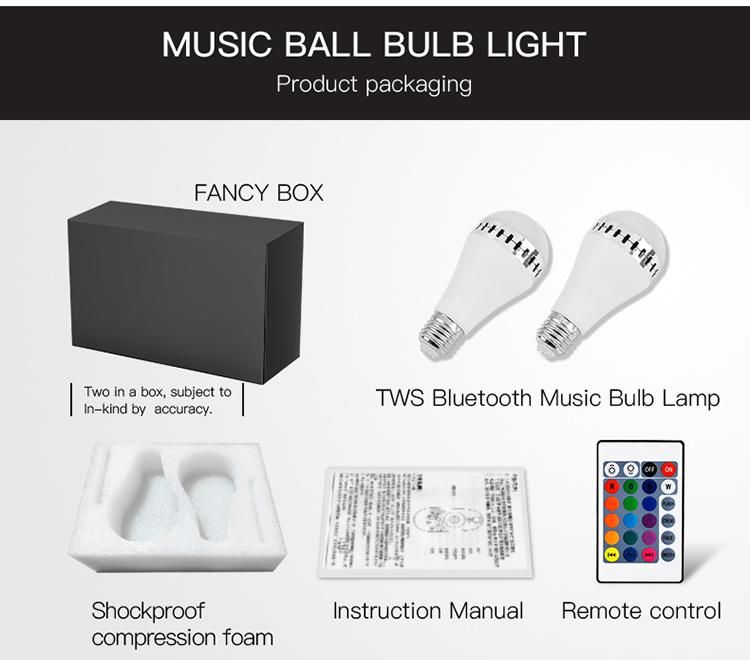 E27 Smart RGB RGBW Wireless Bluetooth Speaker Bulb 220V 12W LED Lamp Light Music Player Dimmable Audio 24 Keys Remote Controller