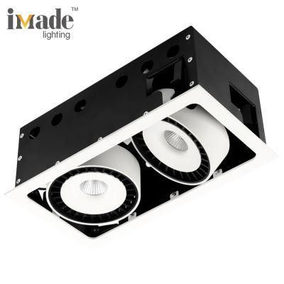 Double Head LED Downlight Deep Recessed Grille Light