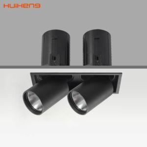 Double Head Recessed Aluminum Dimmable 3000K LED CREE COB Downlight
