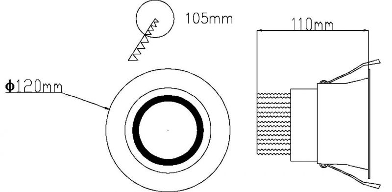 European Standard Home Hotel Kitchen Recessed LED Lighting Circle LED COB 15W Trimless Downlight / Down Light