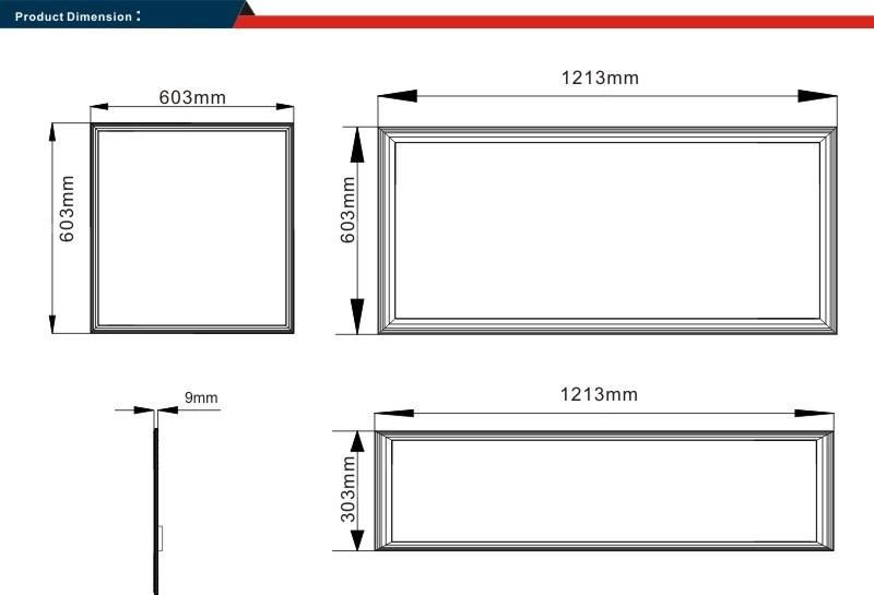 UL 60W Recessed LED Panel Light with CE/UL/cUL/Dlc Approval