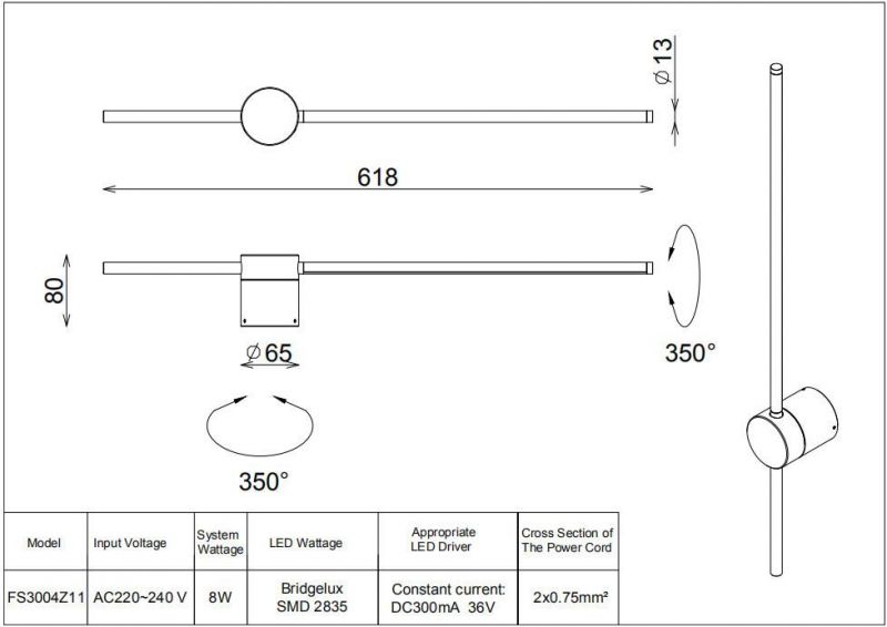 Decoration Lamp 8W 12W 16W LED Wall Light Linear Lights