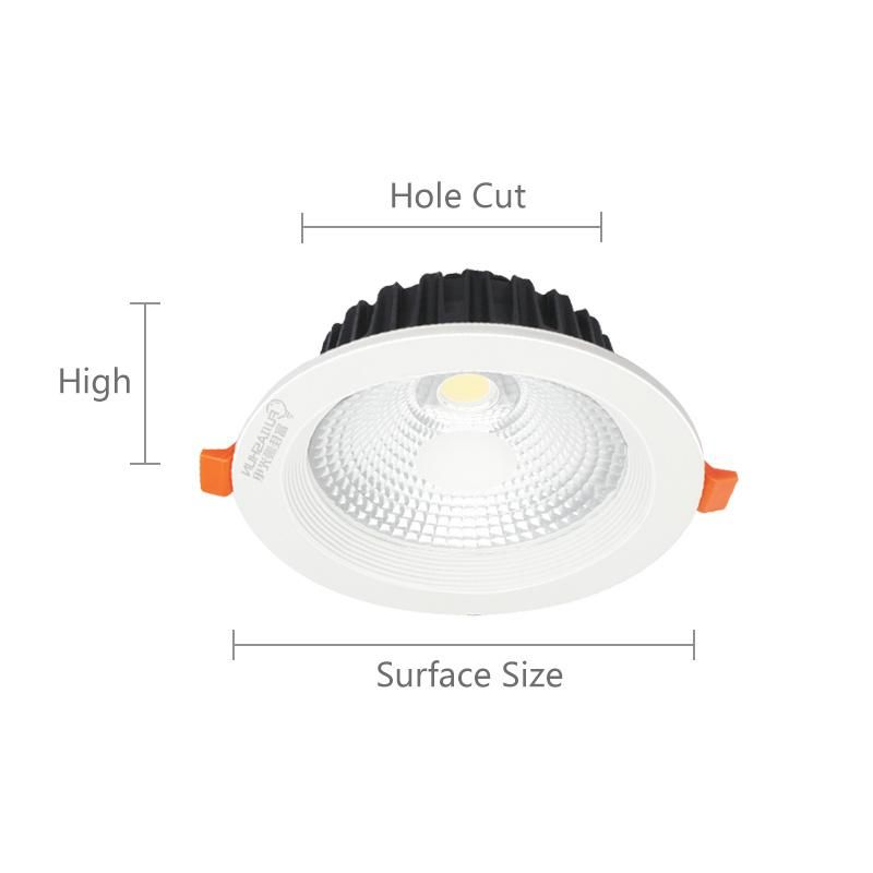 High Quality CRI>90 CREE LED Downlight 9W PF0.9 for Commercial Lighting