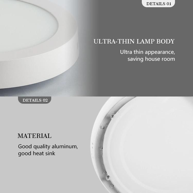 Dimmable Nature Warm Cool White 3W 6W 9W 18W 24W Surface Mounted Concealed Round Square LED Ceiling LED Panel Light