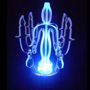 LED Glow Light Tealight with Cutting Acrylic Chandiler Decoration