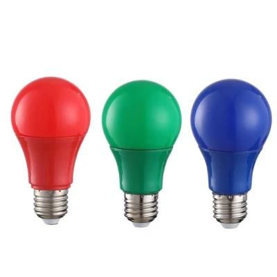 Outdoor Garden Party Lights A60 LED Light Bulbs E27 B22 Plastic LED Bulb E27 Color