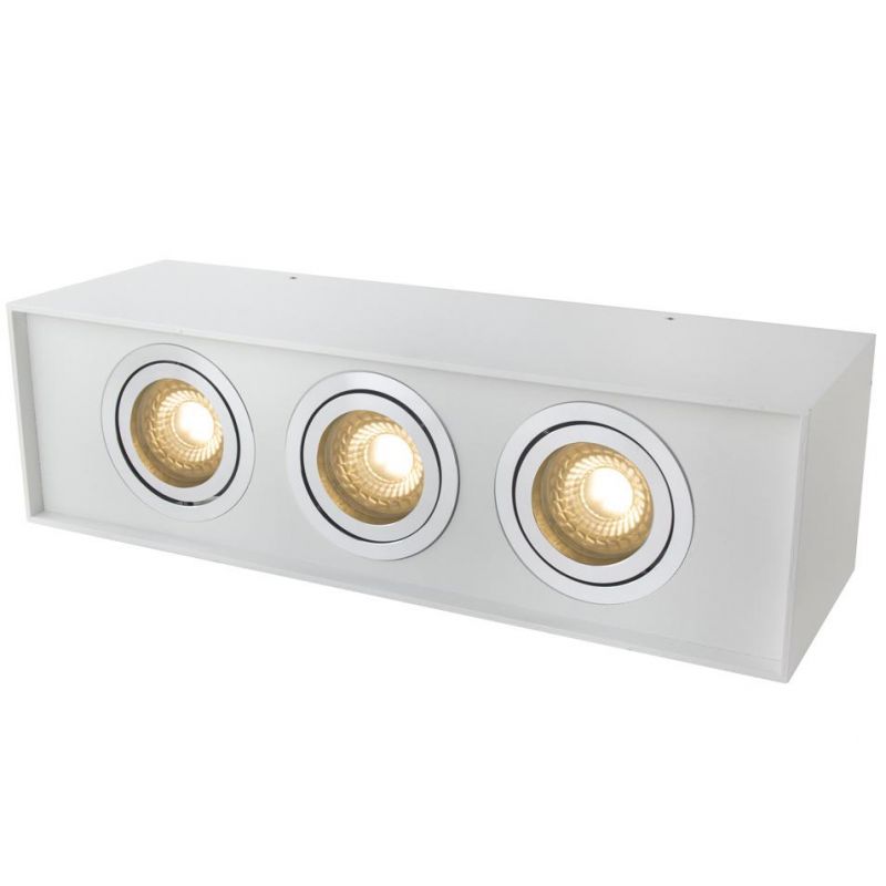 Ce RoHS Certified LED Decorative Lightings GU10 Ceiling Lamp 3 Heads Rectangle Downlight Housing