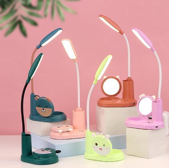 Mini Makeup LED Desk Light with Mirror Pen Holder