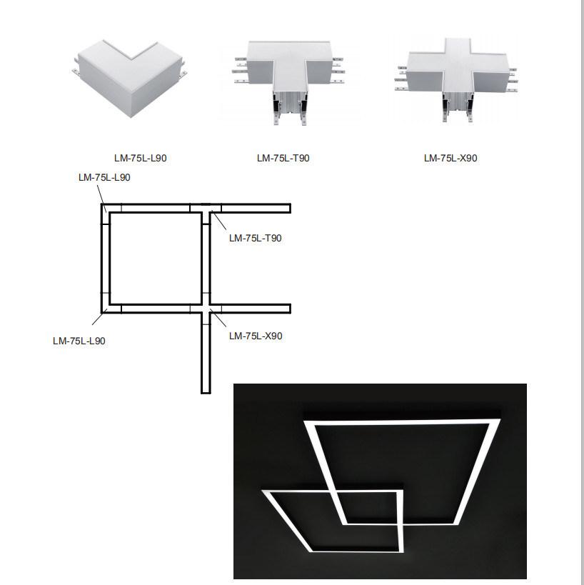 40W IP20 Seamless Connection LED Linear Trunking Lights Pendant Lighting System