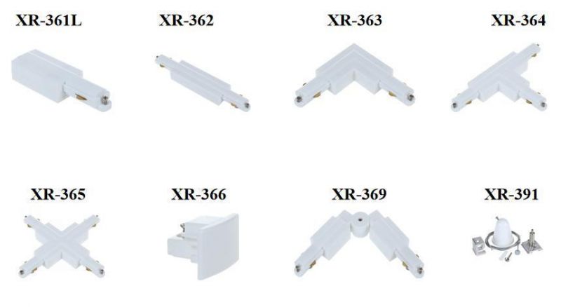 X-Track 3wires Single Circuit 1m White Recessed Track for Restaurant and Supermarket Decoration
