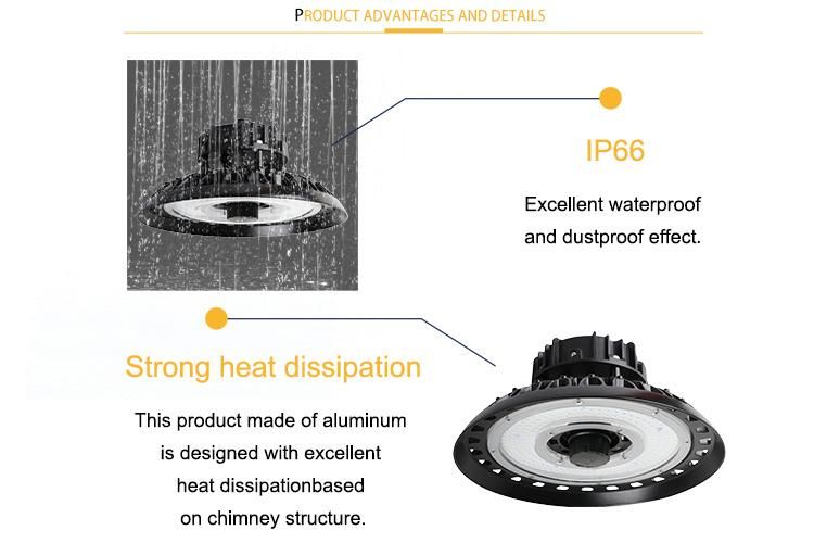 LED Commercial Lights LED Highbay Light with Microwave Motion Sensor UFO High Bay Light