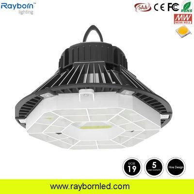 Glare Free 160lm/W Output 32000lm 200W UFO LED High Bay Light for Indoor Outdoor Garage Workshop Warehouse