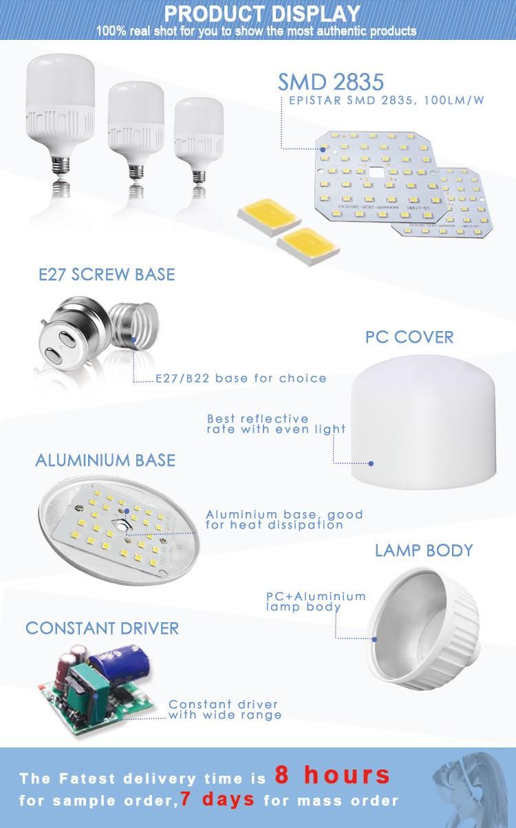 2018 New Product Column LED Bulb T50 T60 T70 T80 T100 T120 LED Bulb