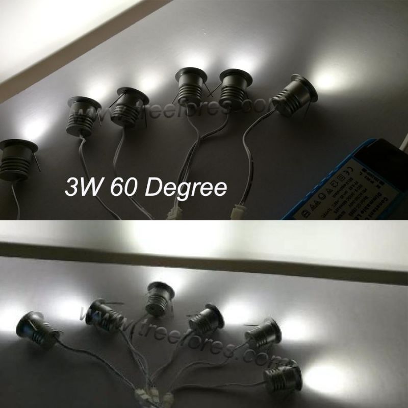 4000K White Ceiling Lighting Kit 3W ADC 12V D23mm Mini LED Bulb Cabinet Downlight Lamp