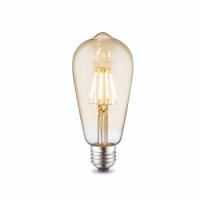 St64 58 Edison Flicker Free Dimmable Vintage Warm White LED Filament Amber Glass Light Bulb Lights &amp; Lighting