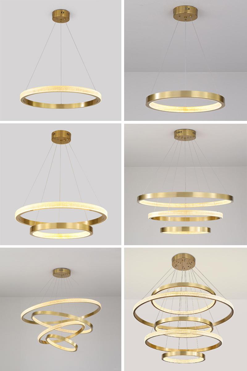 New Modern Gold Decor House Pendant Decoration Ceiling Light Circle Lighting Chandelier Modern