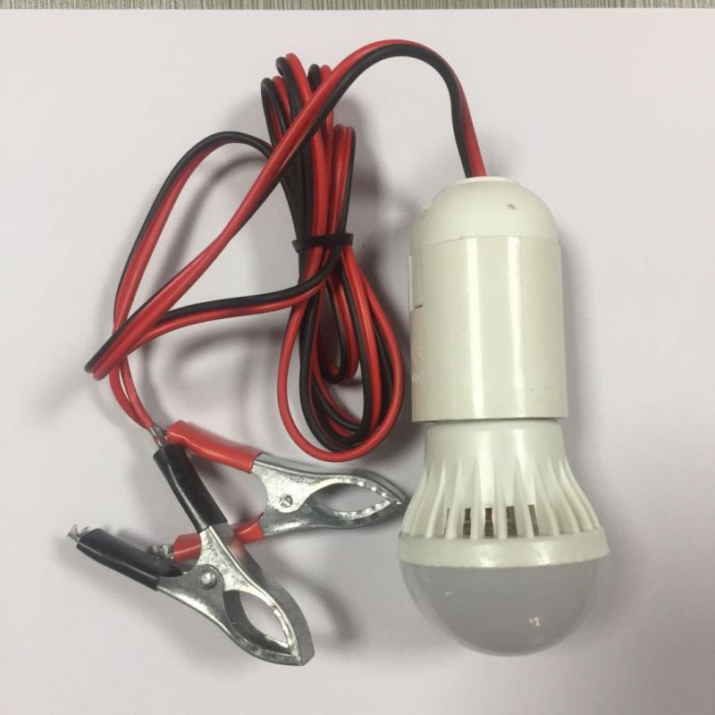 DC 12V DC Plug LED Bulb with Cable Clamp Used Solar Panel