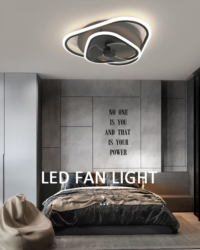 2022 New Nordic LED Dining Room Study Bedroom Small Ceiling Fan Light