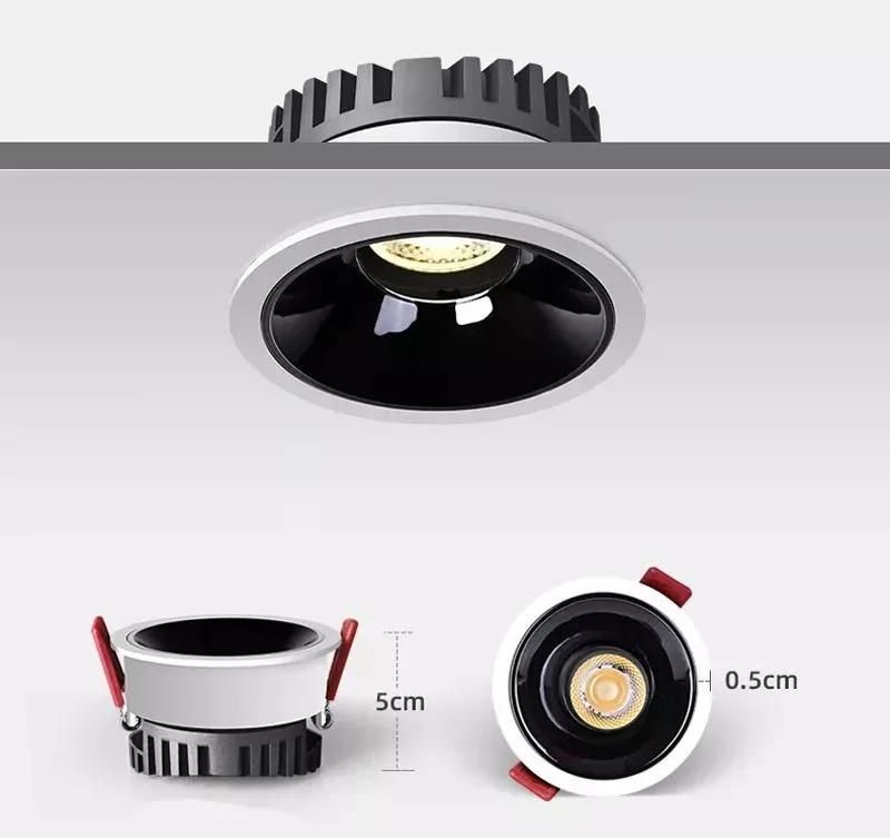 Indoor Commercial Recessed Downlight Circular Illumination Decorative Ceiling Lamp LED Down Light Ra80