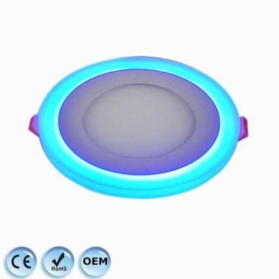 Blue Green Red Color Lighting Frameless Acrylic Light Round Square RGB LED Panel Light