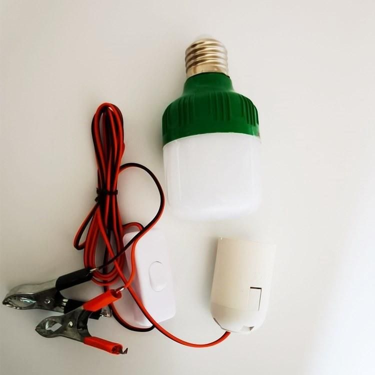 DC 12V DC Plug LED Bulb with Cable Clamp Used Solar Panel