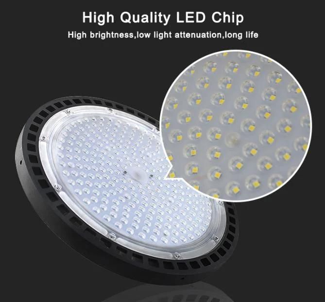 100W-200W LED High Bay Light Cheap UFO Lamp Warehouse Ceiling Workshop Garage Industrial Lighting