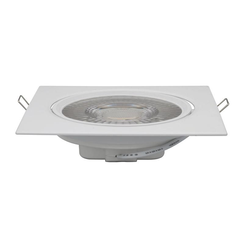 CE RoHS Approved LED Square Ceiling Light Recessed Downlight Adjustable Spotlight Base 6W LED Bulb Lamp