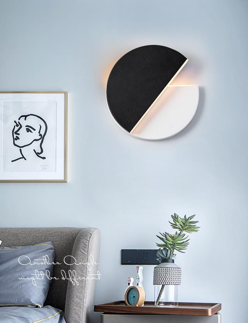 Nordic Creative LED Wall Lamp Modern Indoor Wall Lamp Decorate Bedroom Bedside Lamp Round Rotatable Wall Lamp