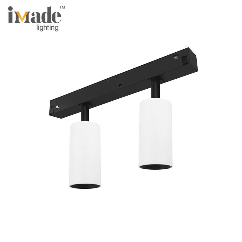 DC48V Low Voltage LED Track Magnetic Track Light Dali Dimmable Double Head Spotlight